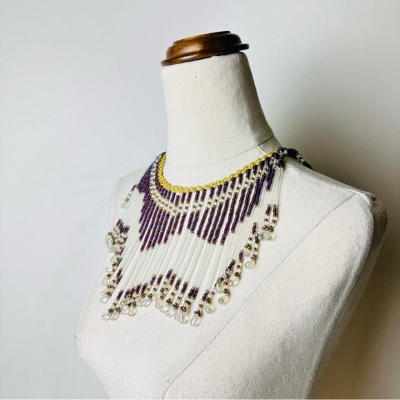 Vintage Gorgeous Beaded Lampshade Necklace - Picture 5 of 9